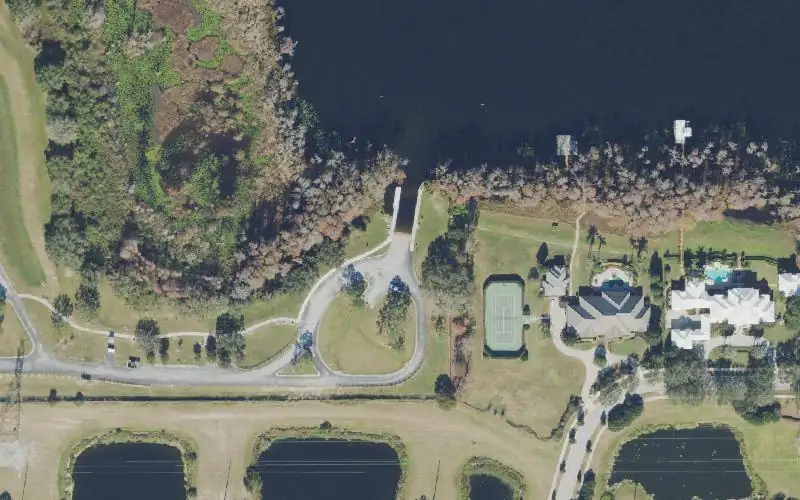 Aerial photo of the area around R. D. Keene Public Boat Ramp, Orange County