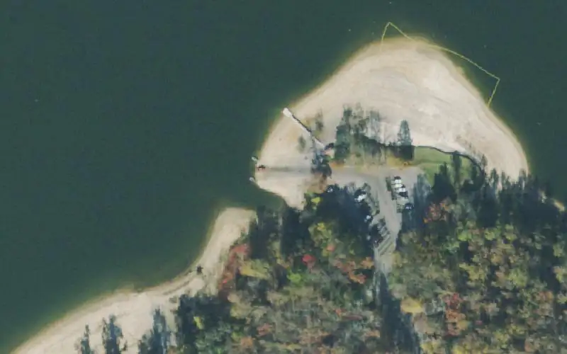 Aerial photo of the area around Ragland Bottom, DeKalb County