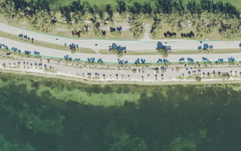 Aerial photo of the area around Rickenbaker Causeway Beach North - Paddlecraft Access Points, Miami-Dade County