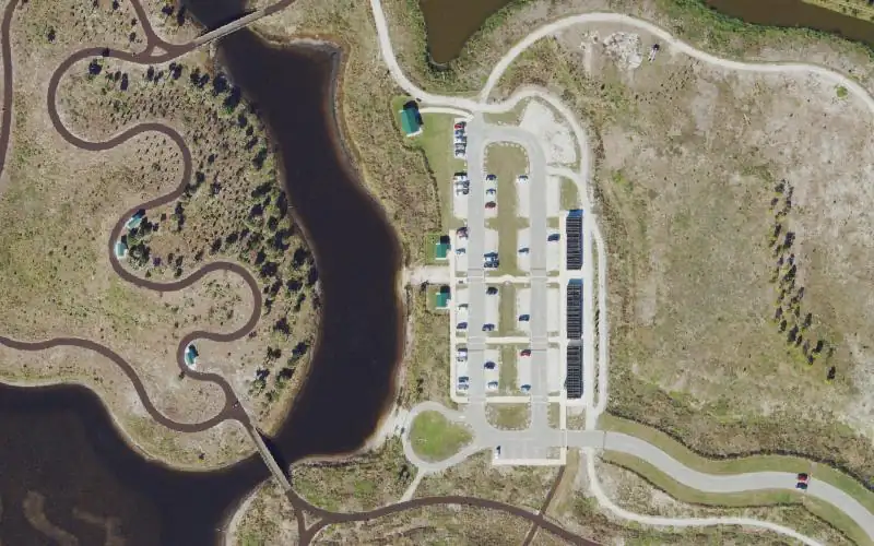 Aerial photo of the area around Robinson Preserve Kayak Launch (9th Avenue Entrance), Manatee County