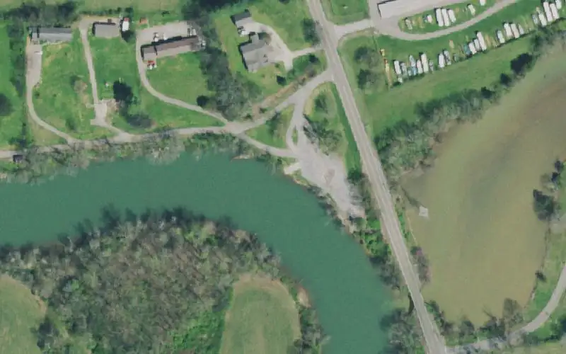 Aerial photo of the area around Rockford Access , Blount County