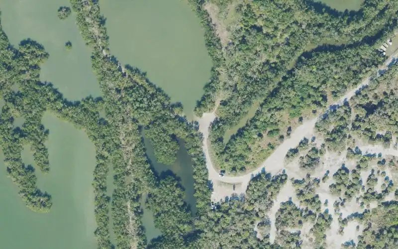 Aerial photo of the area around Rookery Bay Natioanl Esturarine Reserach Reserve - Shell Island Road Primitive Boat Launch, Collier County