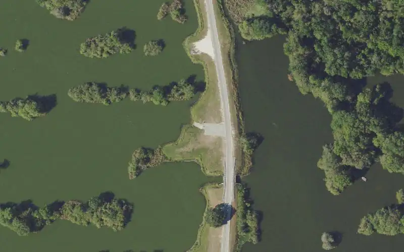 Aerial photo of the area around Saddle Creek Park Boat Ramp #2, Polk County