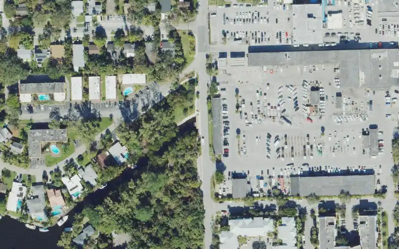 Aerial photo of the area around Sailboat Bend Preserve/Townsend Park Dock, Broward County