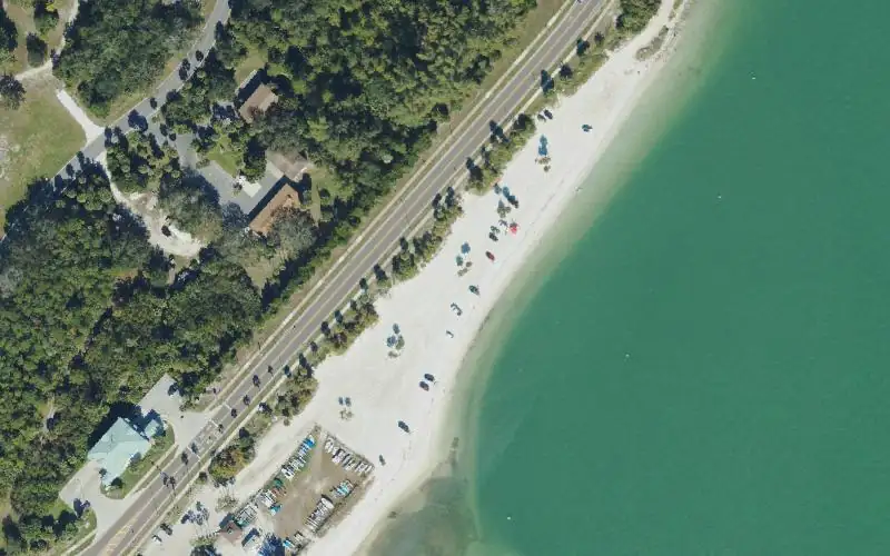 Aerial photo of the area around Sand Key Park - Paddlecraft Launch Beach, Pinellas County
