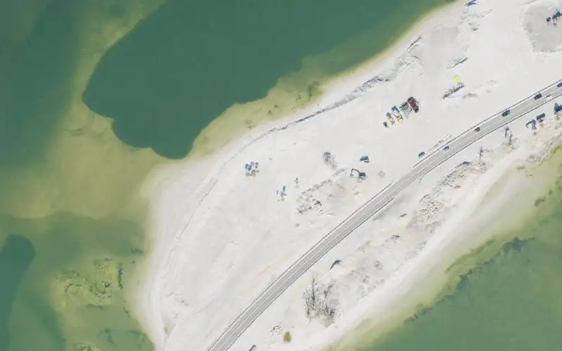 Aerial photo of the area around Sanibel Causeway Islands Park - Island A Paddlecraft Access, Lee County
