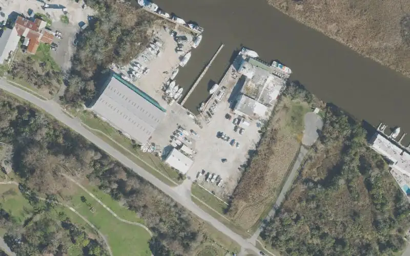 Aerial photo of the area around Scipio Creek Marina, Franklin County