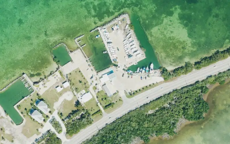 Aerial photo of the area around Sea Bird Marina, Monroe County