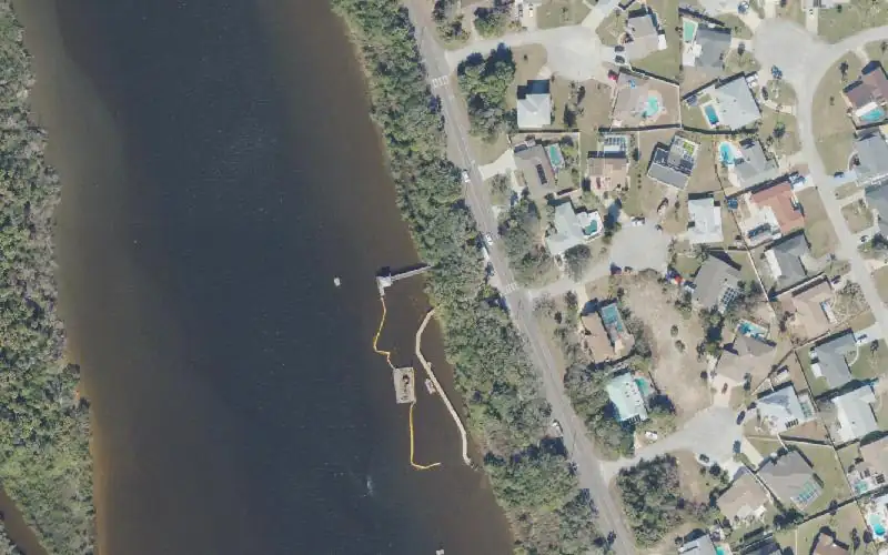 Aerial photo of the area around Seabridge Riverfront Park Kayak Launch, Volusia County