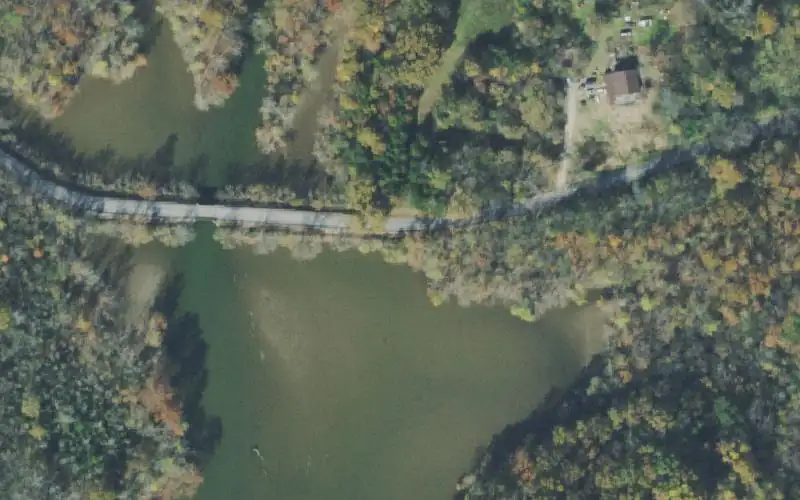 Aerial photo of the area around Second Creek, Trousdale County