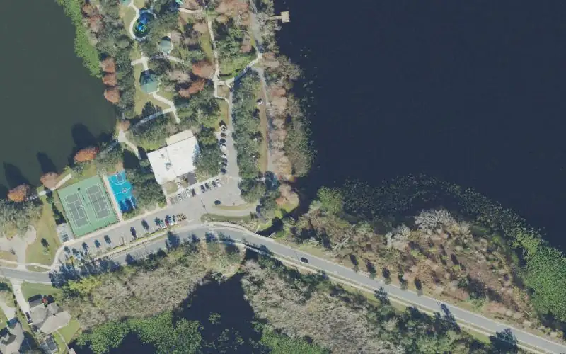 Aerial photo of the area around Secret Lake Park - Triplet Lake Non-Motorized Vessel Launch, Seminole County