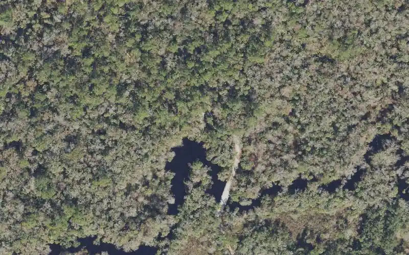 Aerial photo of the area around Seminole State Forest - Blackwater Creek Canoe Launch, Lake County