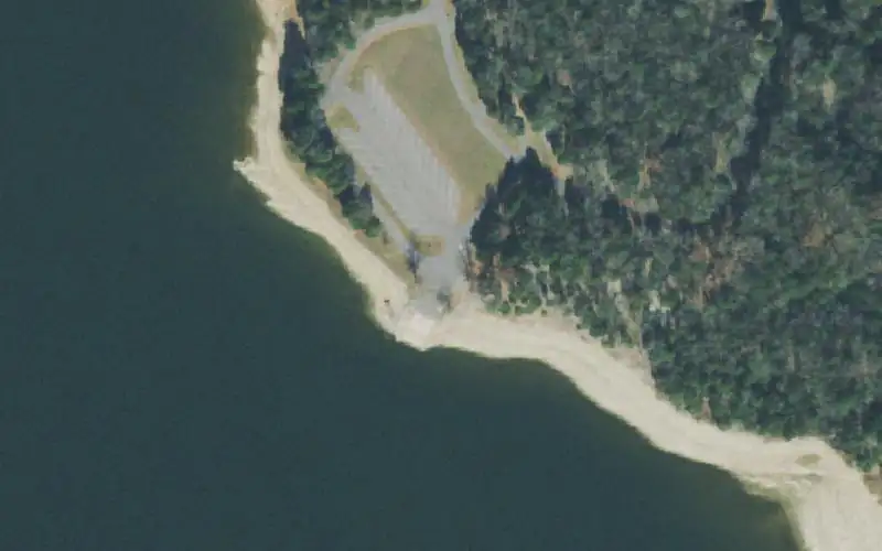 Aerial photo of the area around Seven Points Rec. Area Campground, Davidson County