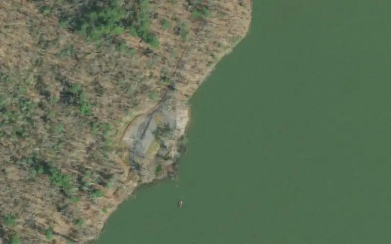 Aerial photo of the area around Sink Mountain Access., Johnson County