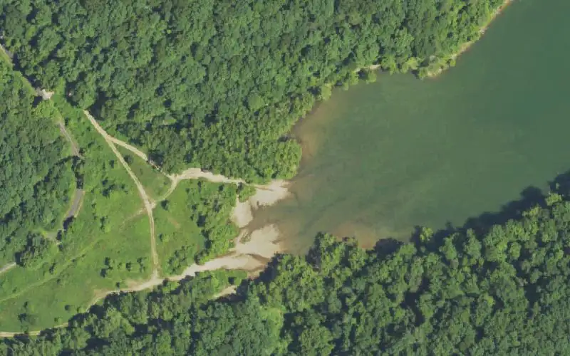 Aerial photo of the area around Skidmore, Menifee County