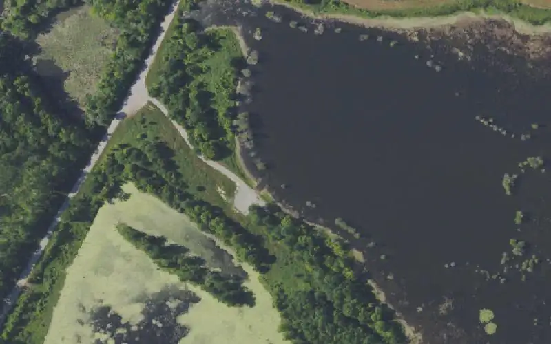 Aerial photo of the area around SL6 Lake, Muhlenberg County