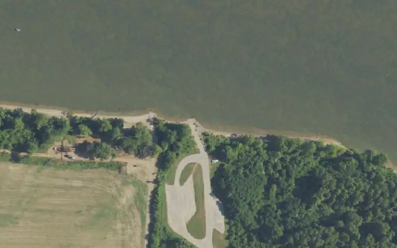 Aerial photo of the area around Sloughs North Dock, Henderson County