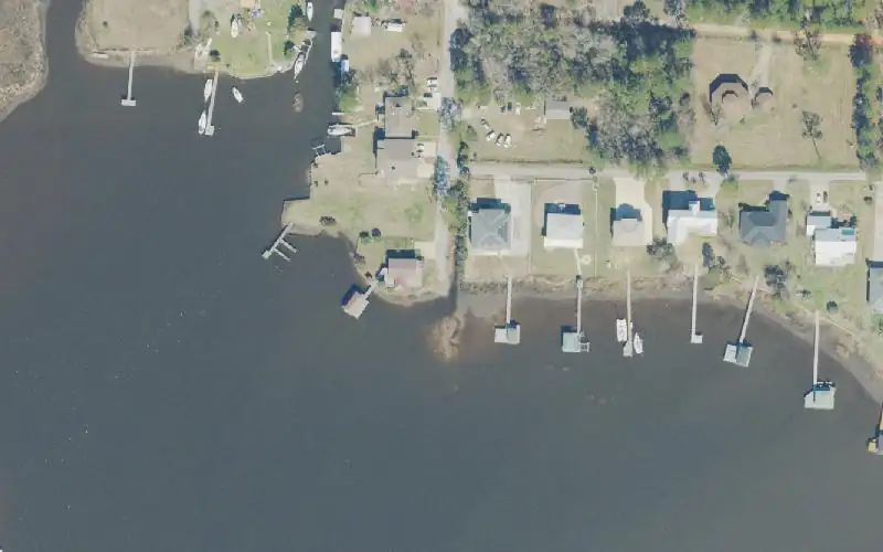 Aerial photo of the area around Snapper Avenue Primitive Boat Ramp (NO PARKING, Small Boats), Santa Rosa County