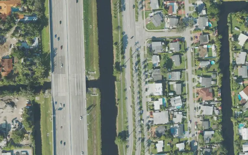 Aerial photo of the area around Snapper Creek Canal at 117th Avenue - Primitive Ramp, Miami-Dade County