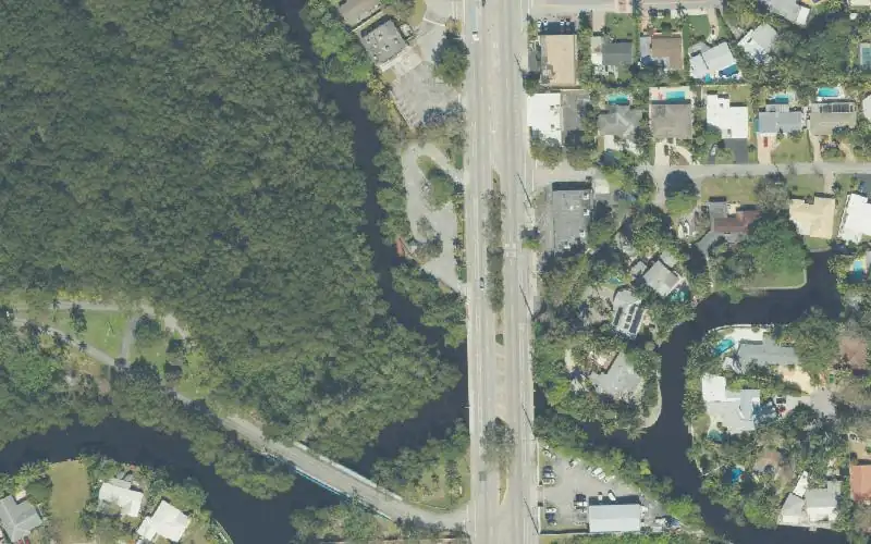 Aerial photo of the area around Snook Creek Public Boat Ramp, Broward County