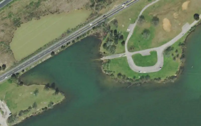 Aerial photo of the area around Solway Ramp, Anderson County