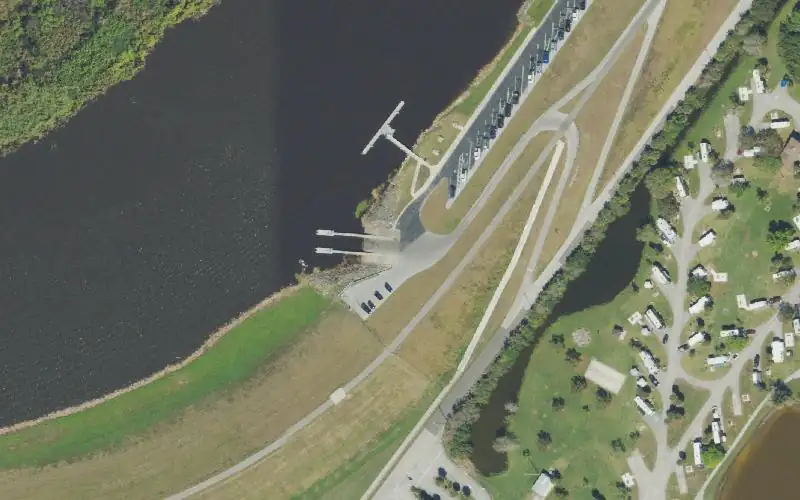 Aerial photo of the area around South Bay Boat Ramp, Palm Beach County