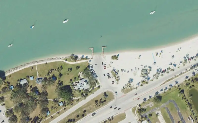 Aerial photo of the area around South Causeway Island Wayside Park, St. Lucie County