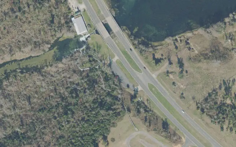 Aerial photo of the area around Spring Creek Park - Canoe and Tube Launch Dock, Jackson County