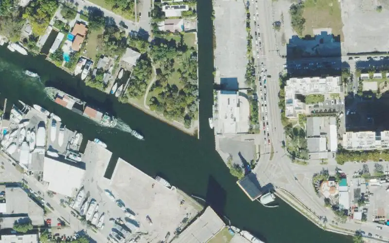 Aerial photo of the area around Spring Garden Park Kayak Launch, Miami-Dade County