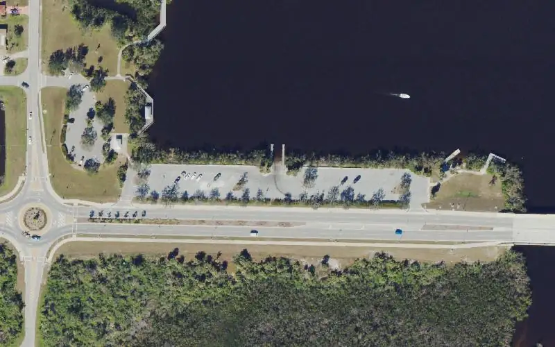 Aerial photo of the area around Spring Lake Park Boat Ramp, Charlotte County