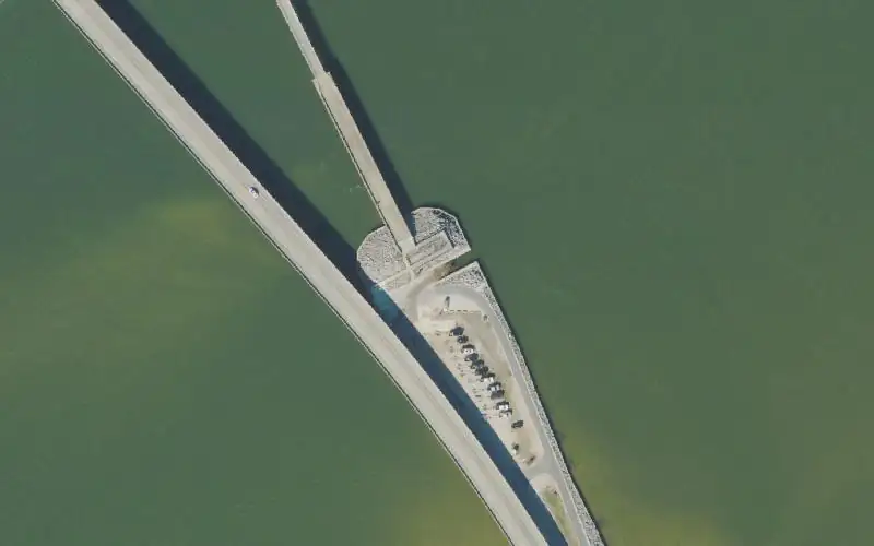 Aerial photo of the area around St. George Island Public Boat Ramp, Franklin County