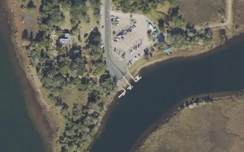 Aerial photo of the area around St Marks River Park Boat Ramp, Wakulla County