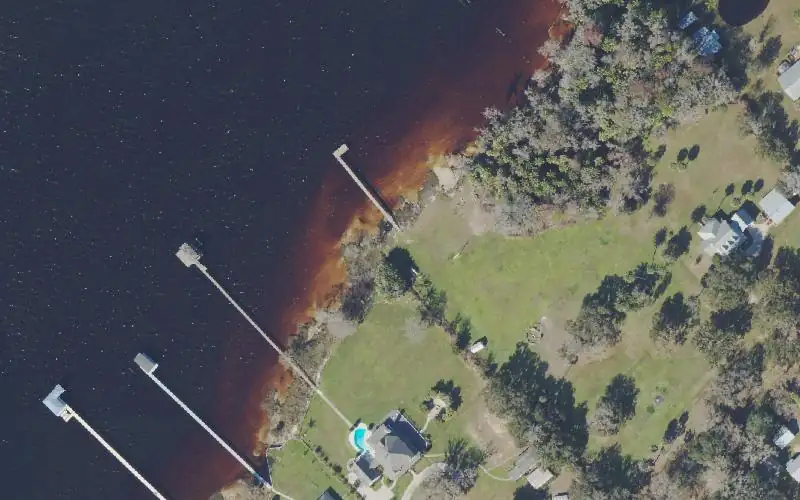 Aerial photo of the area around St Paul's Episcopal Church - Canoe Kayak Launch, Putnam County