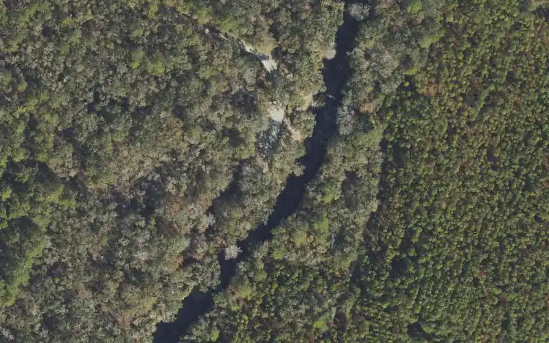 Aerial photo of the area around Steinhatchee Falls Boat and Canoe Launch (Small Boats Only), Taylor County
