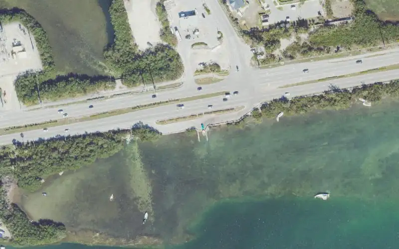 Aerial photo of the area around Stock Island Wayside Park Public Boat Ramp (Mile Marker 5), Monroe County