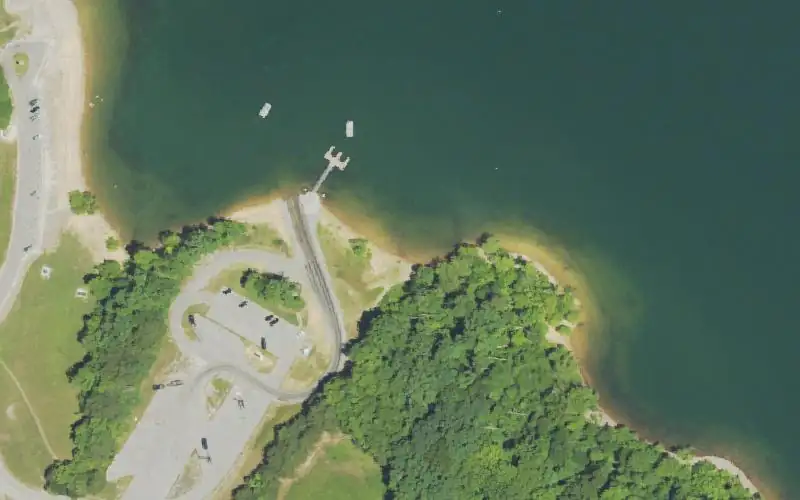 Aerial photo of the area around Stoney Cove, Bath County