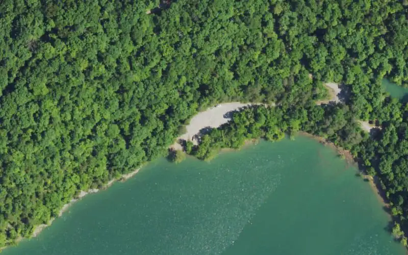 Aerial photo of the area around Stringer-Rankin Ramp, Wayne County