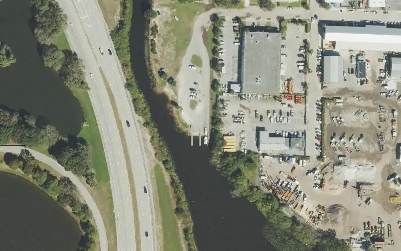 Aerial photo of the area around Stub Canal Public Boat Ramp (Gem Lake), Palm Beach County