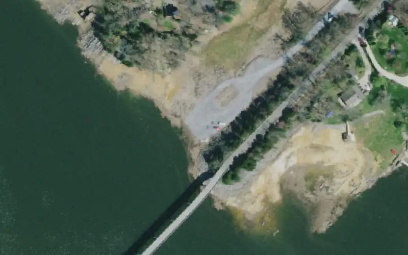 Aerial photo of the area around Sugar Hollow Access, Washington County