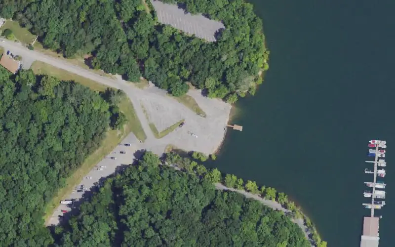 Aerial photo of the area around Sulphur Creek Marina, Cumberland County