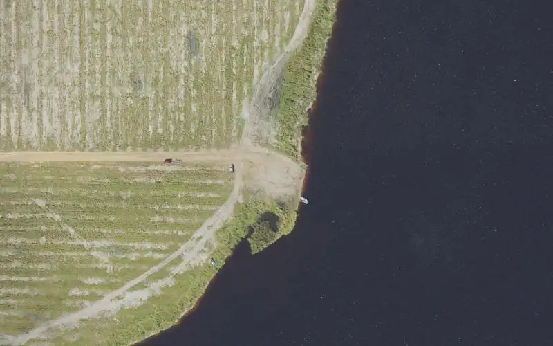 Aerial photo of the area around Surveyors Lake Public Boat Ramp, Polk County