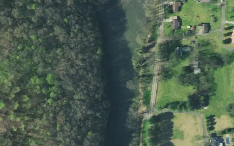 Aerial photo of the area around Tannery Island, Cocke County