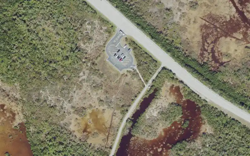 Aerial photo of the area around Ten Thousand Islands N.W.R - Waterfowl Hunting Trail #2 (Marsh Trail and Observation Tower), Collier County