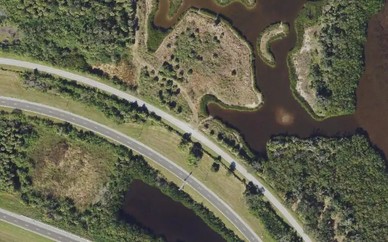 Aerial photo of the area around Terra Ceia Preserve State Park - Williams Bayou Kayak Access, Manatee County