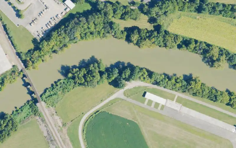 Aerial photo of the area around Terry Dam, Harrison County