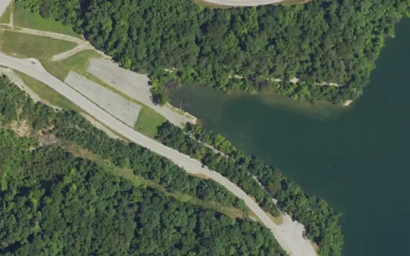 Aerial photo of the area around Terry Ramp, Floyd County