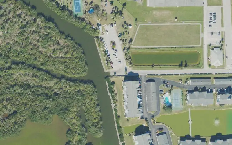 Aerial photo of the area around Thousand Islands - Ramp Road Park - Boat Ramp, Brevard County
