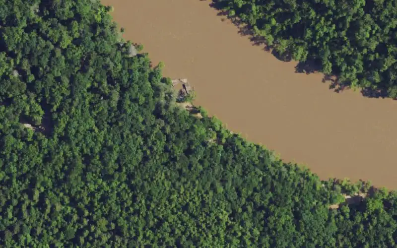 Aerial photo of the area around Thunderstruck Ramp, McCreary County