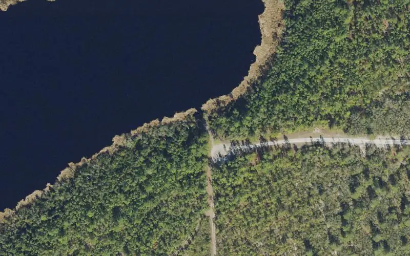 Aerial photo of the area around Tiger Bay State Forest - Scoggin Lake Canoe Access, Volusia County