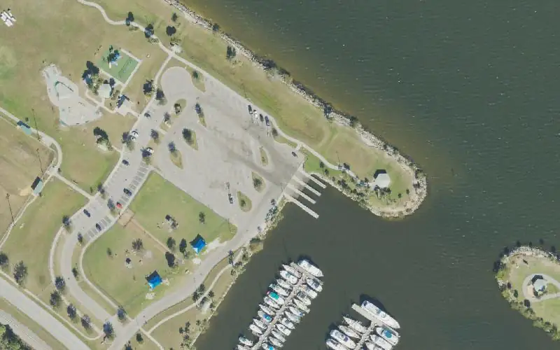 Aerial photo of the area around Titusville Marina Park, Brevard County